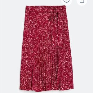 Skies are Blue Red Pleated Skirt